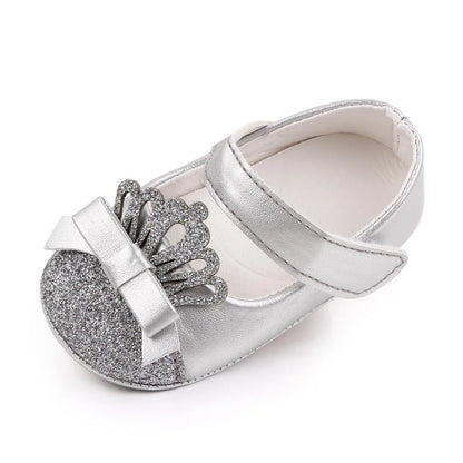 Baby Girl Shoes Cute Crown Soft PU Mary Jane Shoes Anti-slip Sole Spring Summer Sandal for 0-6-12m