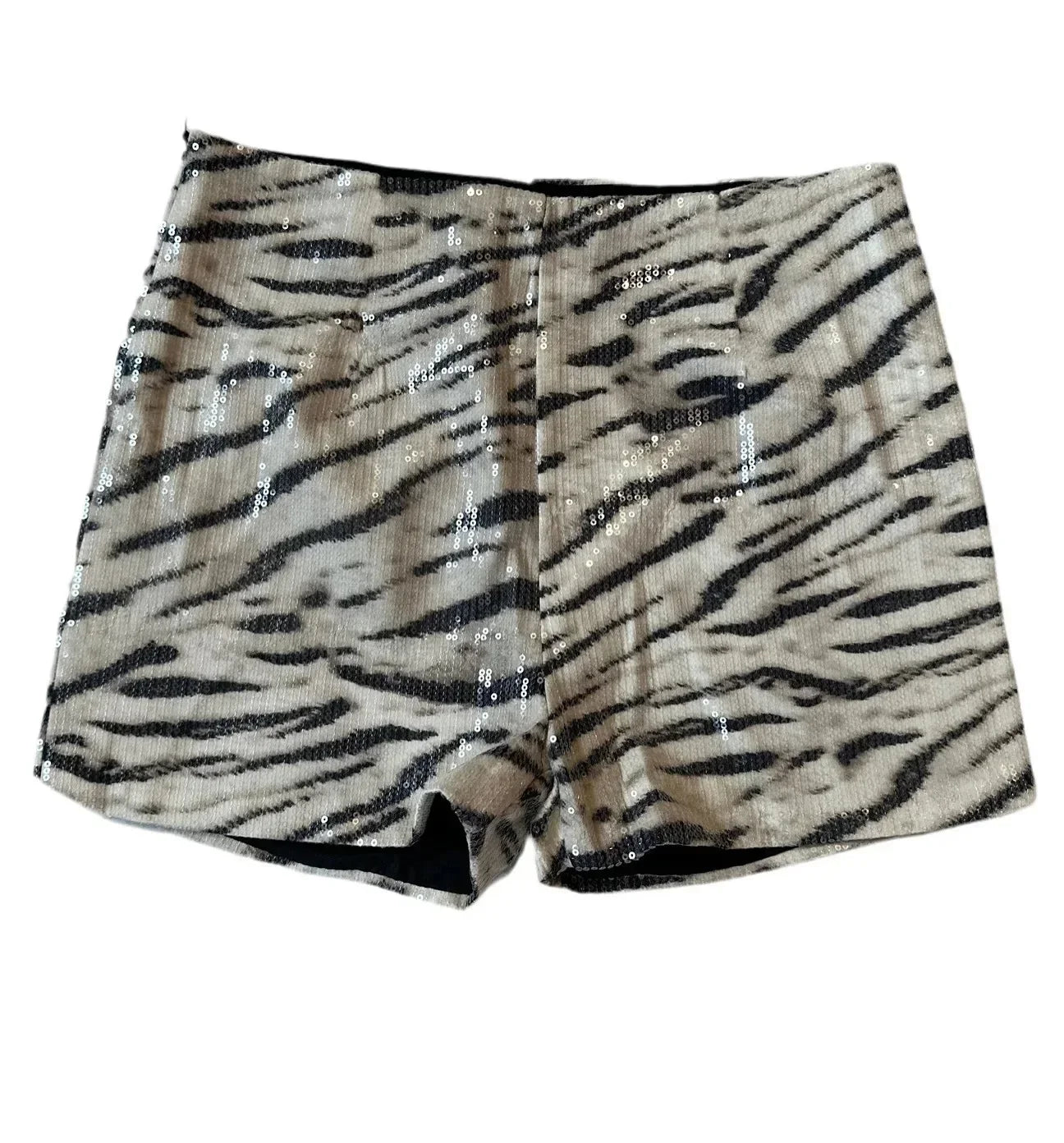 Women Sequined Leopard Print Sexy High Waist Leggings Shorts