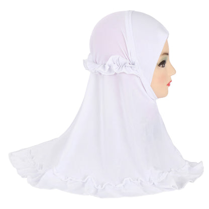 Beautiful Fit 3-6 Years Old Girls Cute Hijab Head Scarf With Crinkles Baby Muslim Shawl Turban Caps