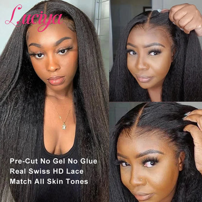 Glueless Wigs Kinky Straight 13x4/13x6 HD Lace Front Human Hair Wigs