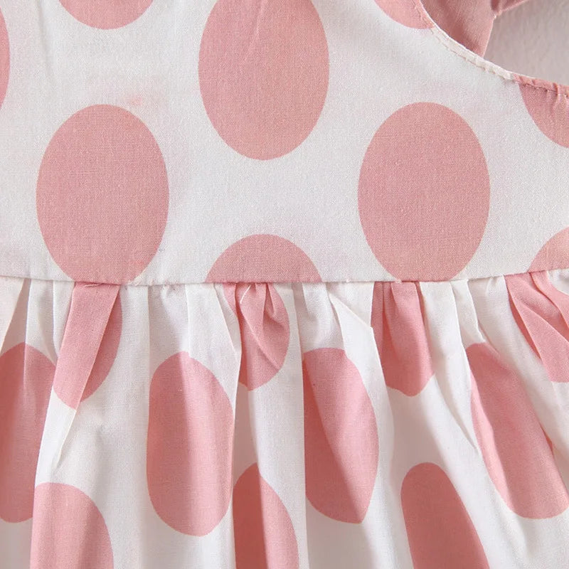 0-3 Year Old Girls Summer New Girls Dress With Halter Cherub Wings Polka Dot Promotional Girls Dress Birthday Party Team Dress