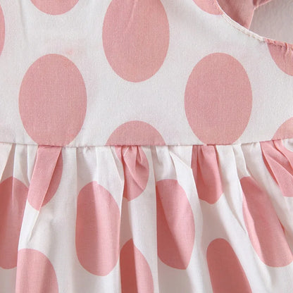 0-3 Year Old Girls Summer New Girls Dress With Halter Cherub Wings Polka Dot Promotional Girls Dress Birthday Party Team Dress
