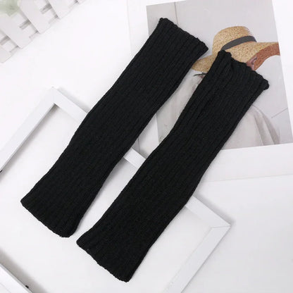 Long Fingerless Gloves Women‘s Mitten Winter Arm Warmer Knitted Arm Sleeve Fine Casual Soft Girls Goth Clothes Punk Gothic Glove