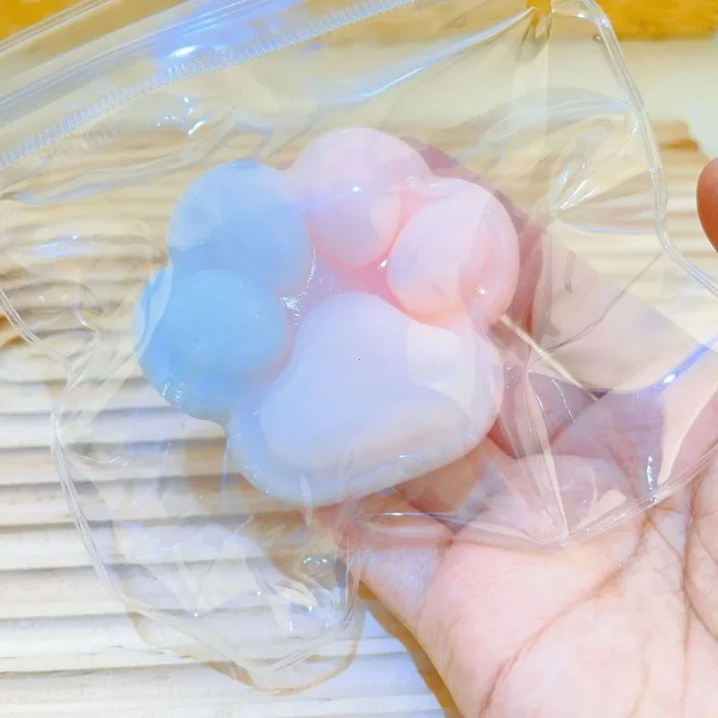 SimulationCat Paw Squishy Fidget Toy Cute Cat Paw Silicone Slow Rebound Pinch Decompression Toy Stress Release Vent Toy