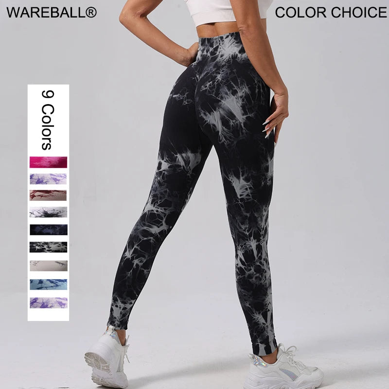 New Fashion Tie Dye Yoga Pants Gym Leggings Women Seamless High Waist Push