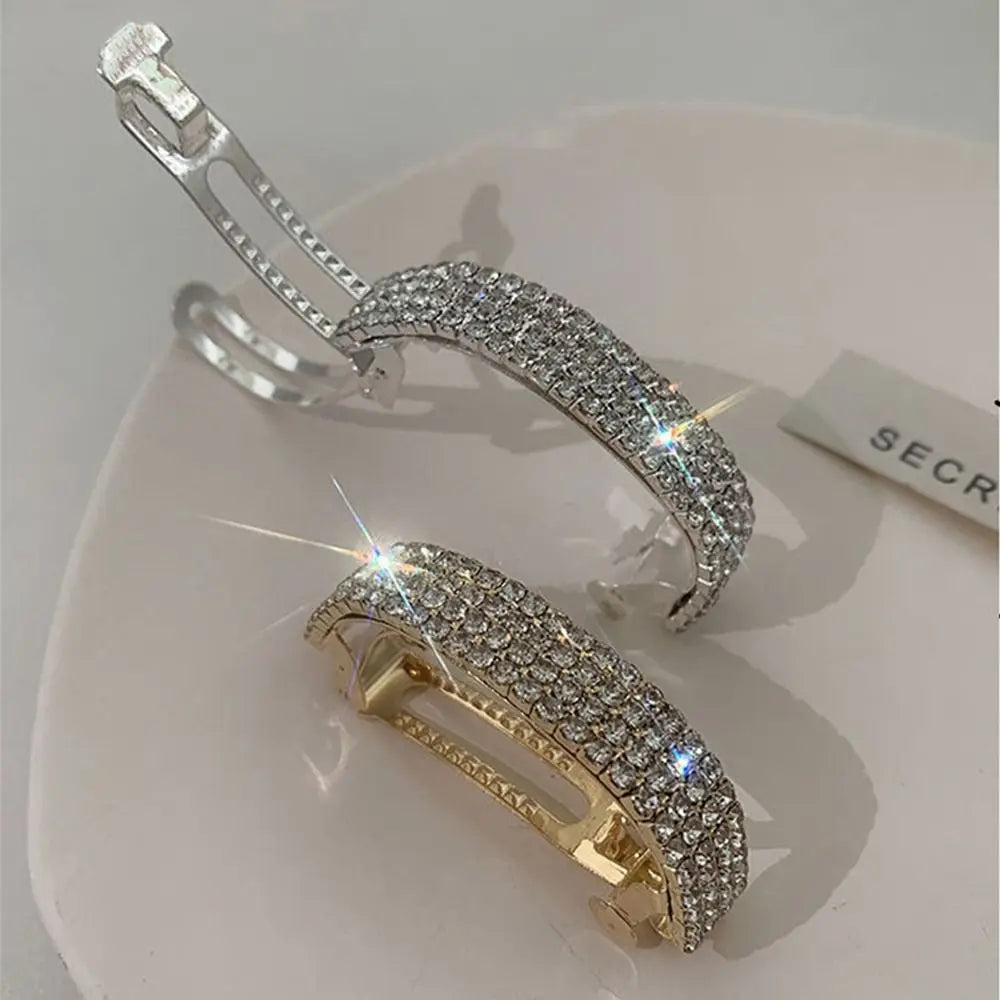 Fashion Girl Metal Rhinestone Hair Clips for Women Hair Barrettes Ponytail Clip Women's Hair Accessories Hairpin Girl Hair Clips