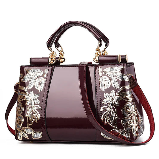 New Patent Leather Shiny Women Bag Fashion Luxury Design Atmospheric Handbag