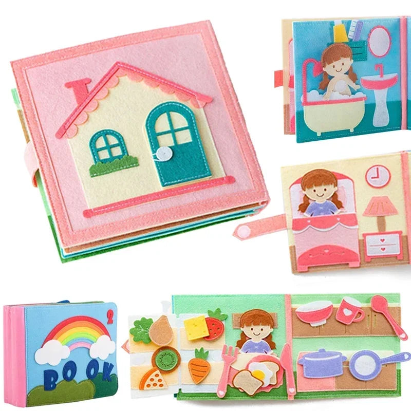 Toddlers Montessori Toys Busy Board Farm Animal Scene Storytelling Activity Toy Quiet Book Felt Activity Educational Sensory Toy