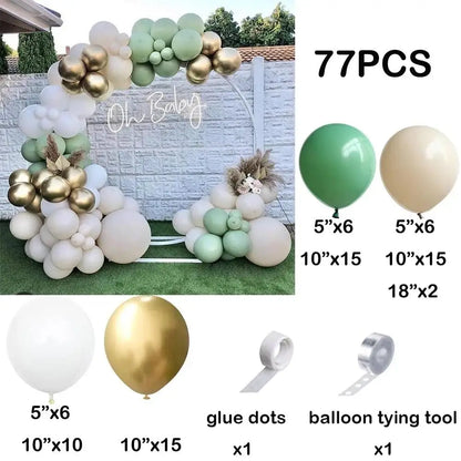 92pc Sage Green Balloons Garland Arch Kit White Gold Confetti Balloon Baby Shower Birthday Party Wedding Decoration Latex Globos