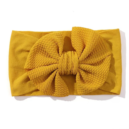 1Pcs Baby Elastic Headband Lovely Big Bows Wide Head Band Soft Newborns Solid Color Headscarf Hairband Babe Hair Accessories
