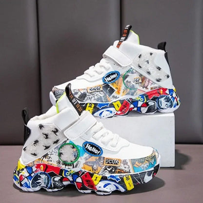 Autumn Kid Sneakers Chunky Versatile Basketball Sneakers for Children Fashion Causal Non-slip