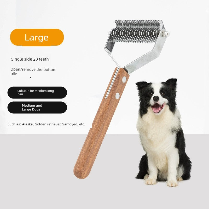 Dog Hair Comb Knot Untying Comb Longhair Special Pet Cat Bottom Velvet Handy Gadget Faded Hair Large Dog Golden Retriever Cleaning Brush