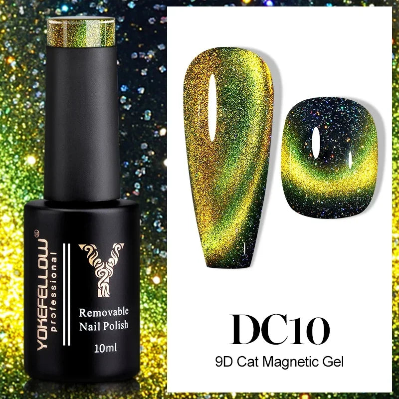 YOKEFELLOW 2025 New Dreamland Cat Eye Gel Nail Polish 10ml Dual Gloss Dreamland Color Soak Off Cat Magnetic UV Gel Varnish DIY