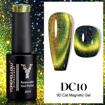 YOKEFELLOW 2025 New Dreamland Cat Eye Gel Nail Polish 10ml Dual Gloss Dreamland Color Soak Off Cat Magnetic UV Gel Varnish DIY