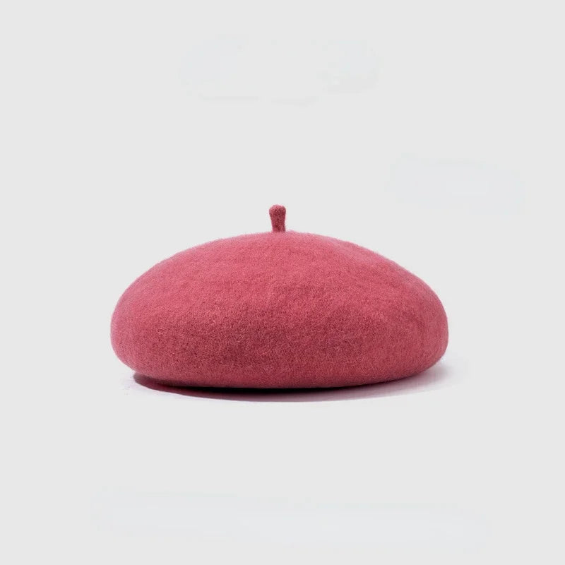 100% Wool Retro Beret Hat Autumn Winter Women British Hepburn stylish Artist Painter Hats Thick Warm Woolen Pumpkin Beanies Cap
