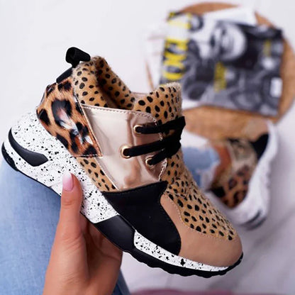 Hot Lady Shoes Women Sneakers Leopard Mesh Breath Women