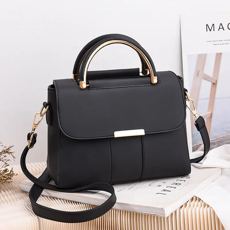 Women PU Leather Shoulder Bag Fashion Small Handle Bag Designer Crossbody Bag
