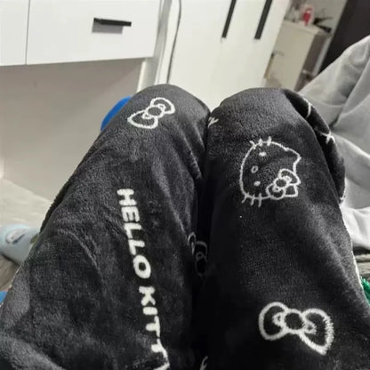 2025 New Hello Kitty Pajamas Pants Anime Women's Pajama Pants Cartoon Couple Home Sleepwear Trousers Leisure Home Clothing