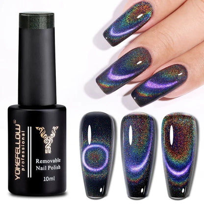 YOKEFELLOW 2025 New Dreamland Cat Eye Gel Nail Polish 10ml Dual Gloss Dreamland Color Soak Off Cat Magnetic UV Gel Varnish DIY