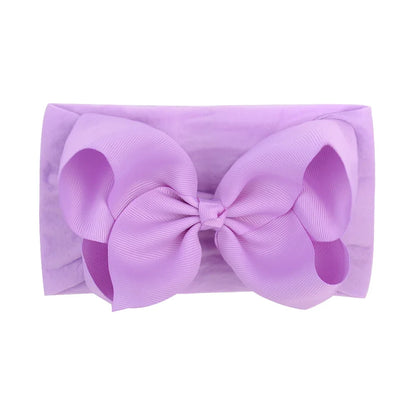 1PC Large Ribbon Bow Headband for Baby Girls Wide Nylon Turban Newborn Bow Headwrap Gift Super Soft Babe Hair Accessories