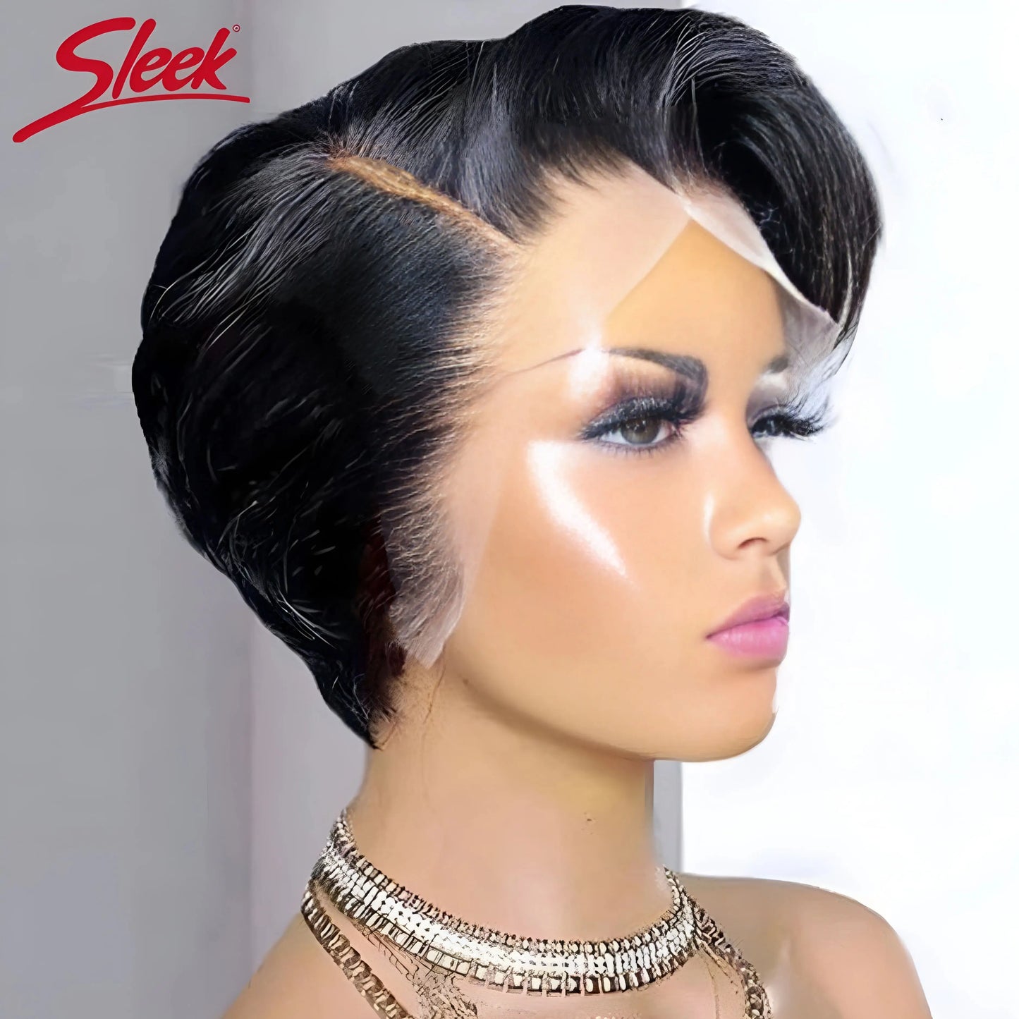 Sleek Blond 613 Short Pixie Cut Bob Wigs C Lace Front Part Human Hair Wigs Nature Grey Wigs Brazilian Straight Remy Hair Wig