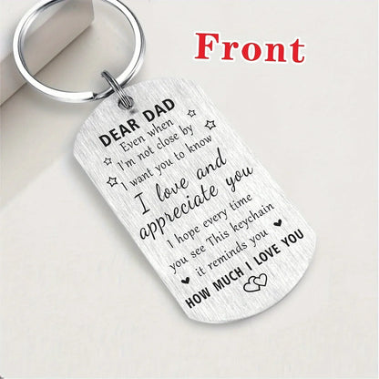 Remember I Love You Dad Gifts, Happy Birthday Keychain Gift for My Dad, Meaningful Dad Father's Day
