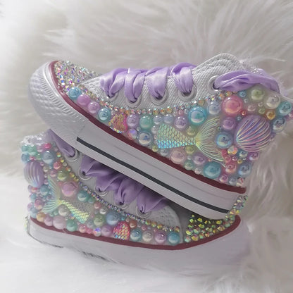 Handmade Rhinestones Bling Girls Womens Kids And Mother Candy Canvas Shoes