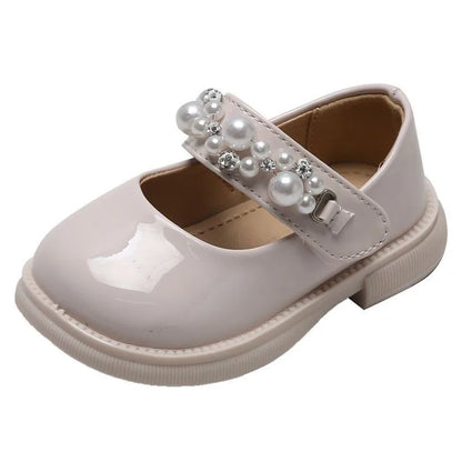 Pearl Leather Shoes Baby Girls s Non-slip Casual Flats Infant First Walkers