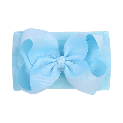 1PC Large Ribbon Bow Headband for Baby Girls Wide Nylon Turban Newborn Bow Headwrap Gift Super Soft Babe Hair Accessories