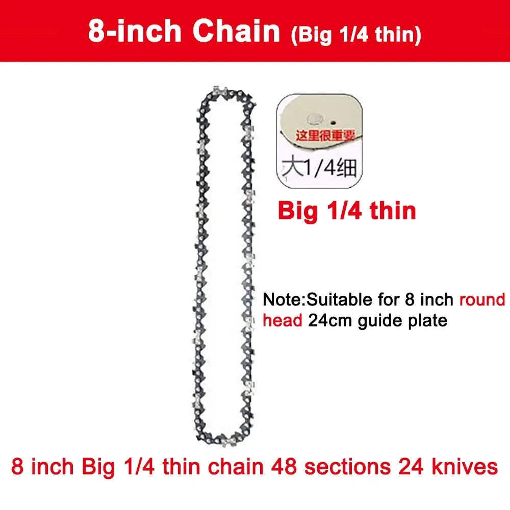 4  6 8 Inch Mini Steel Chainsaw Chains 1/4 Electric Chainsaws Accessory Chains Replacement Mini Electric Chainsaw Chain Saw