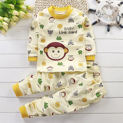 Children Sets Kids Clothes Boys Girls Suit Pajamas Children Clothinng Pants Cartoon Autumn Winter Sleepwear Outfits Cotton