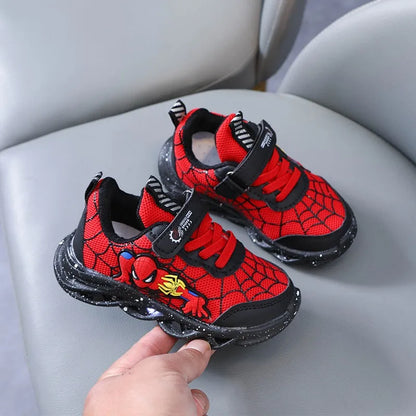 New Spider-man Children's  Sneaker With Lights Spring Led Kids