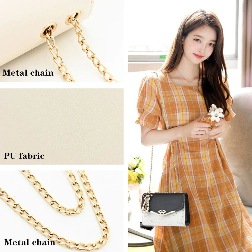 Trendy Sequin Single Shoulder Bags PU Leather Handbag with Tassel Pendant