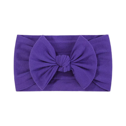 1Pc Simple Solid Color Broadside Bowknot Headband for Baby Girl Elastic Hair Band Basic Turban Headwear Infant Hair Accessories