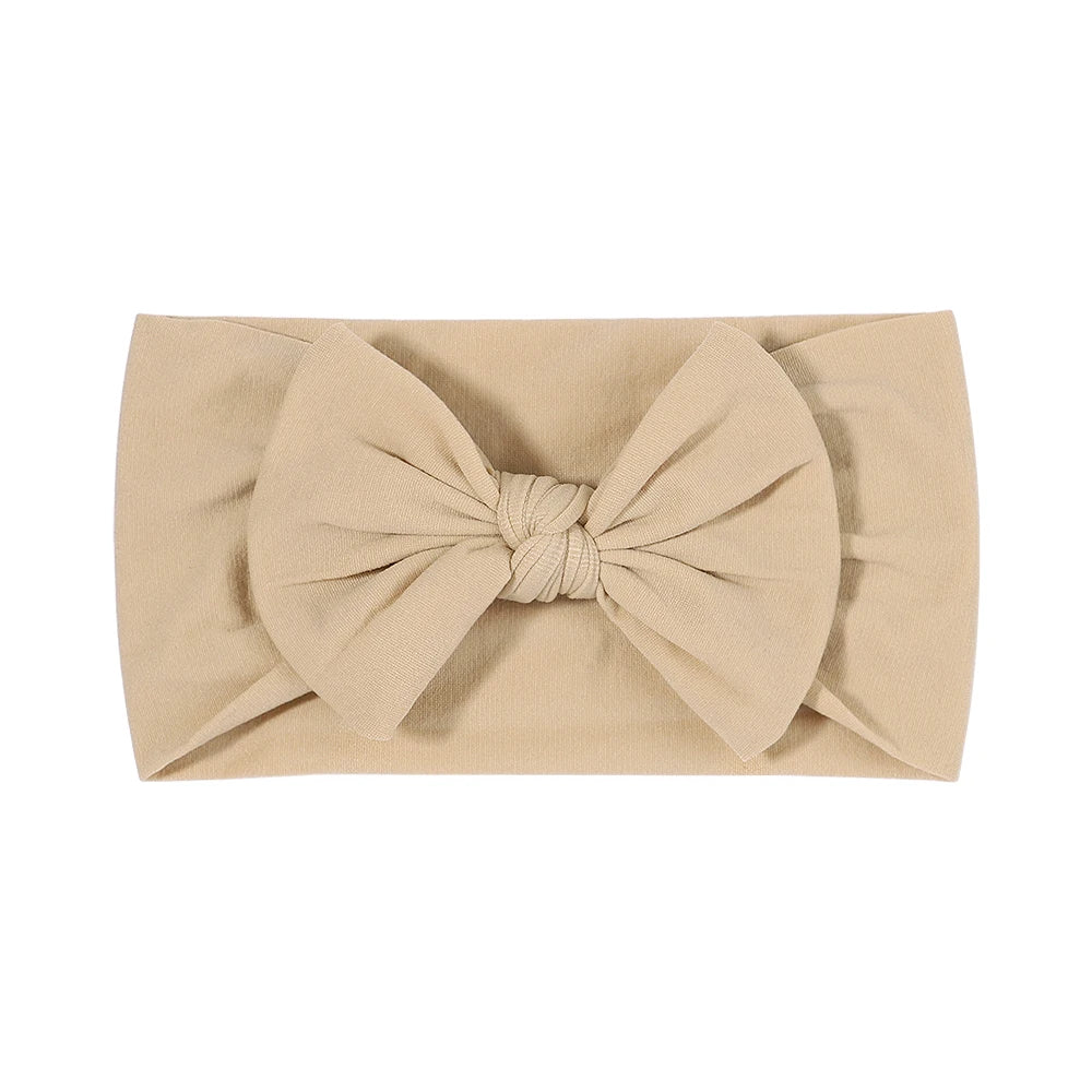 48 colors Baby Bowknot Hairband Broadside Headband Kids Girls Boutique Elastic Protect Turban Headwear Baby Hair Accessories