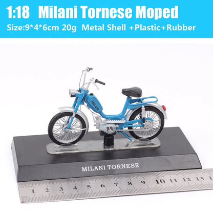 1/18 Scale Testi Militar Beta Boy Benelli Motorella Montesa Velosolex 2200 Malaguti Negrini Harvard Moped Model Bike Scooter Toy