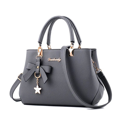 Elegant Bags with flower pendant Office Ladies Totes Pure Handbag for female Crossbody Shoulder Bags