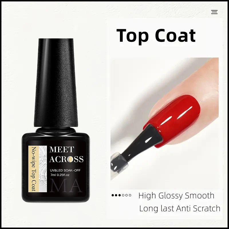 MEET ACROSS 7ml Brown Series Gel Nail Polish Autumn Coffee Color Nail Art Gel Nail Supplies Semi-Permanent Varnish Manicure