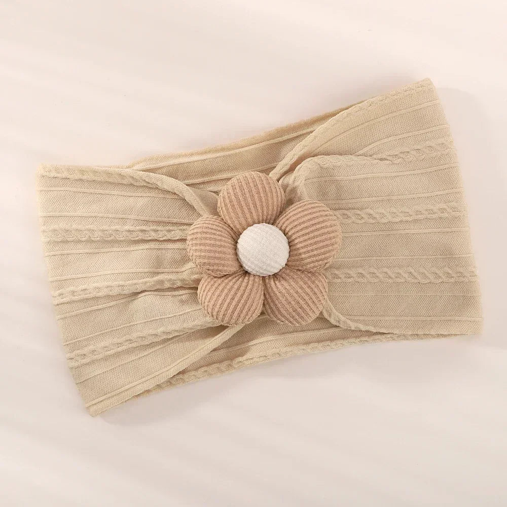 1Pc Soft Nylon Headscarf Astique Suitable for Newborn Baby Girl Flower Headband Elastic Hairband Turban Toddler Hair Accessories