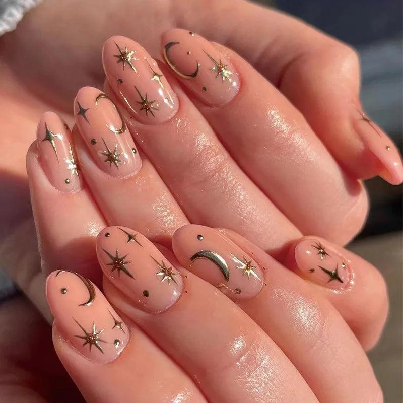 24Pcs Short Square Nude Fake Nails Art White Edge Glossy Artificial French False Nails Removable Full Cover Press on Nail Tips