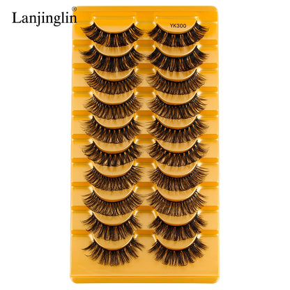 Half Eye Lashes 3/10 Pairs 3D Mink Lashes Natural/Dramatic Handmade Reusable False Eyelashes Extension Make up Tools Faux Cils
