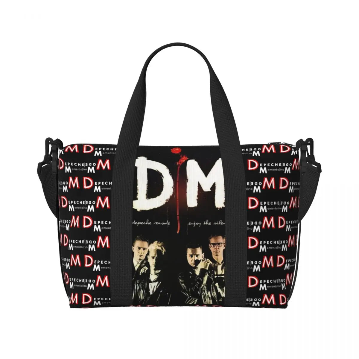 Custom Depeche Cool Mode Tote Bag Women Big Capacity DM Gym Beach Travel Bags