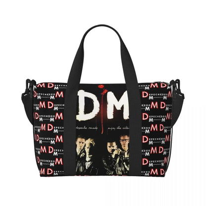 Custom Depeche Cool Mode Tote Bag Women Big Capacity DM Gym Beach Travel Bags