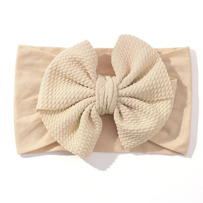 1Pcs Baby Elastic Headband Lovely Big Bows Wide Head Band Soft Newborns Solid Color Headscarf Hairband Babe Hair Accessories