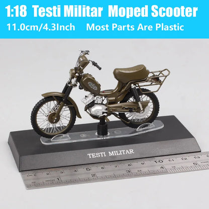 1/18 Scale Testi Militar Beta Boy Benelli Motorella Montesa Velosolex 2200 Malaguti Negrini Harvard Moped Model Bike Scooter Toy