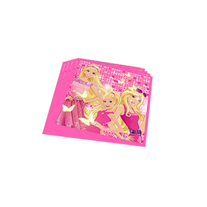 Barbie Birthday Party Supplies Pink Girl Disposable Tableware Banner Cupcake Topper Background Princess Balloons Gift Bag