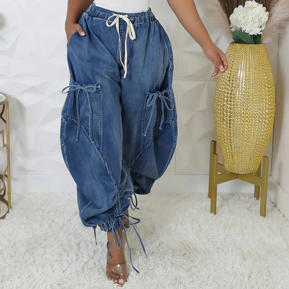 Autumn Fashion Loose Straight Wide Leg Denim Pants