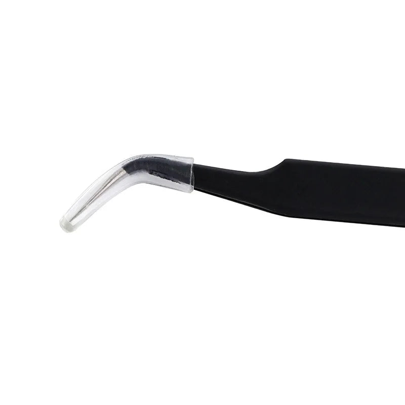 1/2Pcs Stainless Steel Curved Straight Black Tweezer Nail Art Rhinestones Nipper Picking Tool