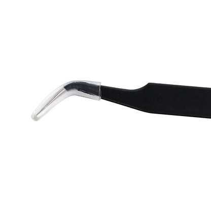 1/2Pcs Stainless Steel Curved Straight Black Tweezer Nail Art Rhinestones Nipper Picking Tool