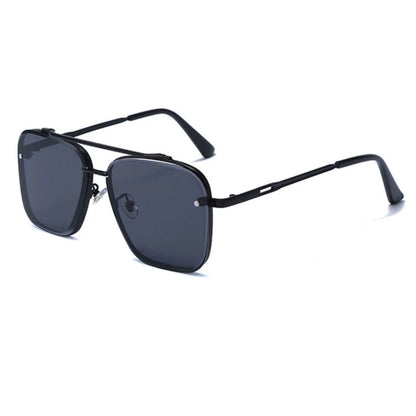 Gradient Color Sunglasses Men's Large Metal Frame SunglassesWomen